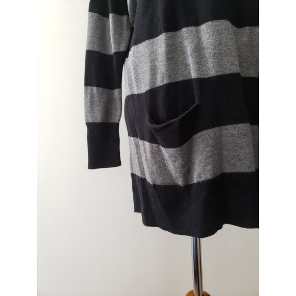 Caslon Tunic Sweater Striped Black Textured Small - Picture 6 of 9